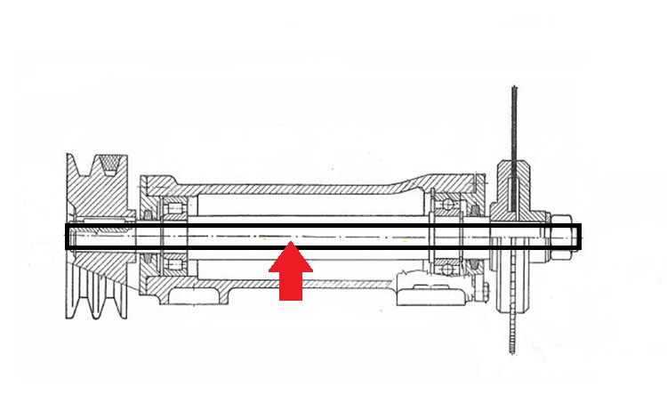 Osa hřídele 500 mm na HVP 60A