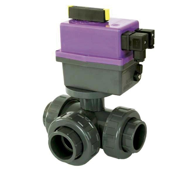 PVC Kulový el. třícestný ventil 63 mm CH-L (nové FIP-L) + DOPRAVA ZDARMA!