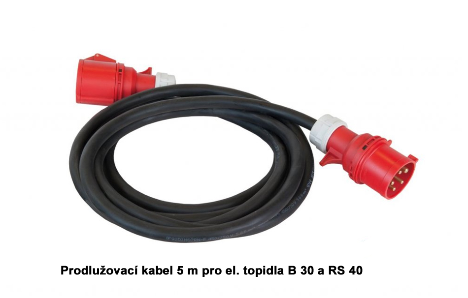 Přívodní kabel 5m pro topidlo Master B 30 EPR / RS 40